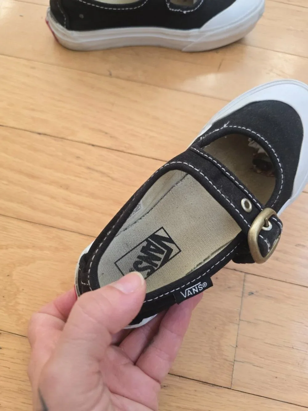 Vans | Style 93 Mary Jane Black Canvas Buckle Sneakerinas | Kids 12.5